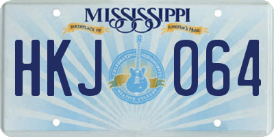 MS license plate HKJ064