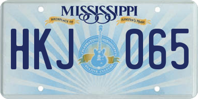 MS license plate HKJ065