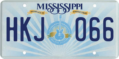 MS license plate HKJ066