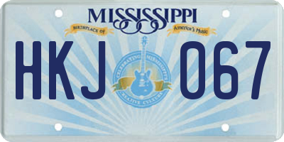 MS license plate HKJ067