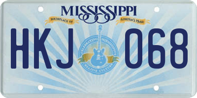 MS license plate HKJ068