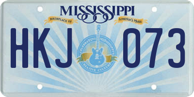 MS license plate HKJ073
