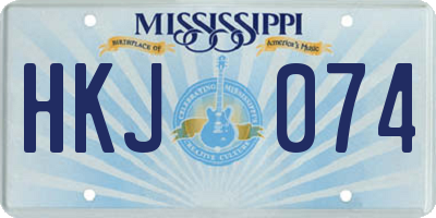 MS license plate HKJ074