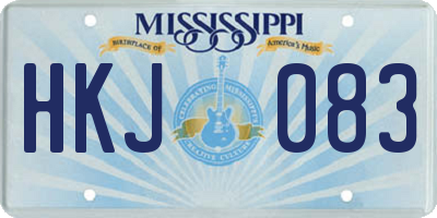 MS license plate HKJ083