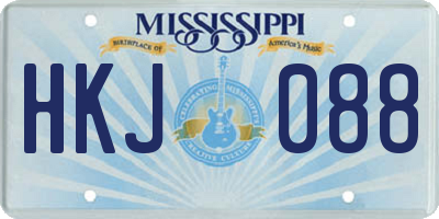 MS license plate HKJ088