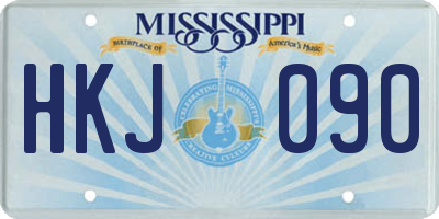 MS license plate HKJ090