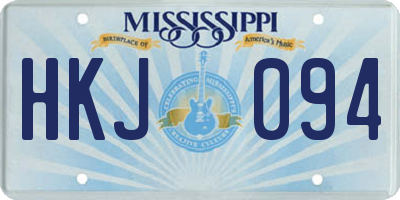 MS license plate HKJ094