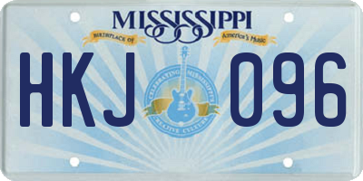MS license plate HKJ096