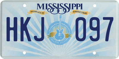 MS license plate HKJ097