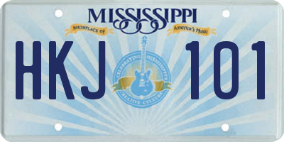 MS license plate HKJ101