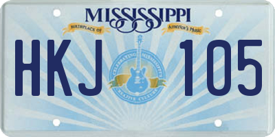 MS license plate HKJ105