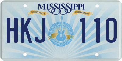 MS license plate HKJ110