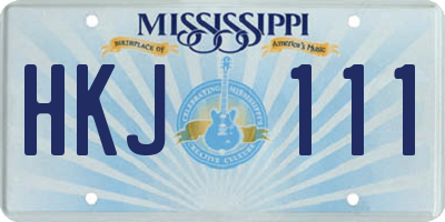 MS license plate HKJ111