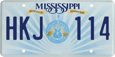 MS license plate HKJ114
