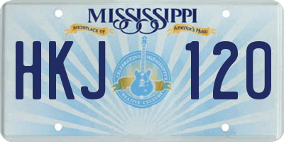 MS license plate HKJ120