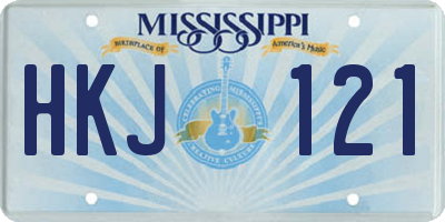 MS license plate HKJ121
