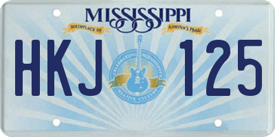 MS license plate HKJ125