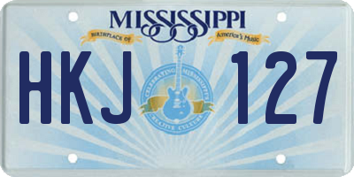 MS license plate HKJ127