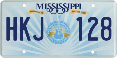 MS license plate HKJ128