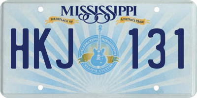 MS license plate HKJ131