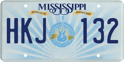 MS license plate HKJ132