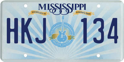 MS license plate HKJ134