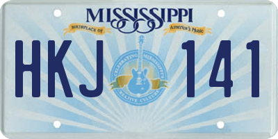 MS license plate HKJ141