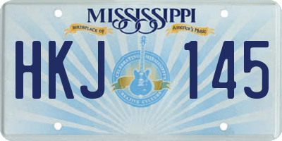 MS license plate HKJ145