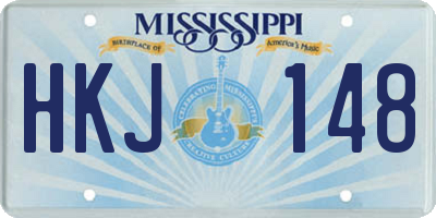 MS license plate HKJ148