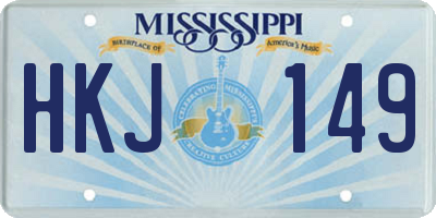 MS license plate HKJ149