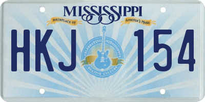 MS license plate HKJ154