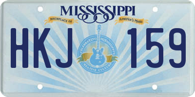MS license plate HKJ159
