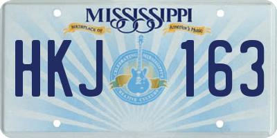 MS license plate HKJ163