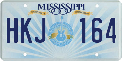 MS license plate HKJ164