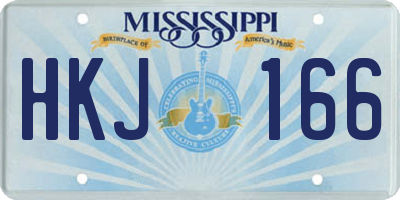 MS license plate HKJ166