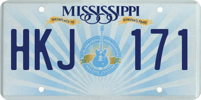 MS license plate HKJ171