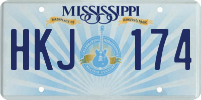 MS license plate HKJ174