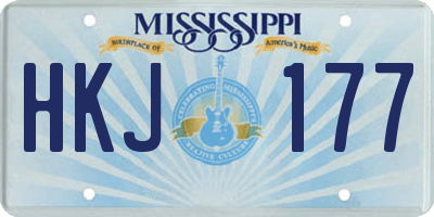 MS license plate HKJ177