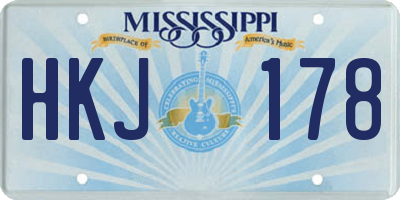 MS license plate HKJ178