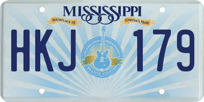MS license plate HKJ179