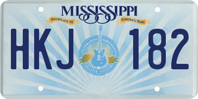 MS license plate HKJ182