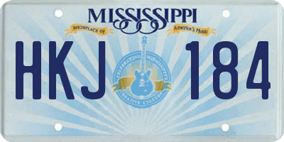 MS license plate HKJ184