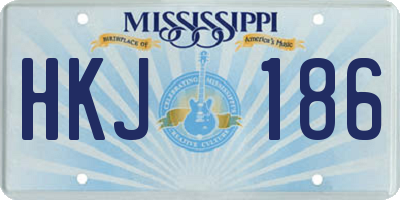MS license plate HKJ186