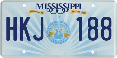 MS license plate HKJ188