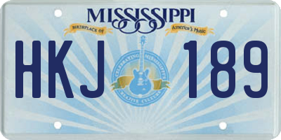 MS license plate HKJ189