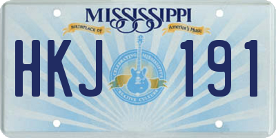 MS license plate HKJ191