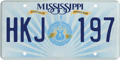 MS license plate HKJ197