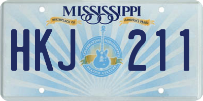 MS license plate HKJ211