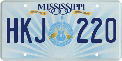 MS license plate HKJ220