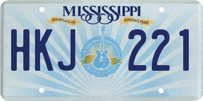 MS license plate HKJ221